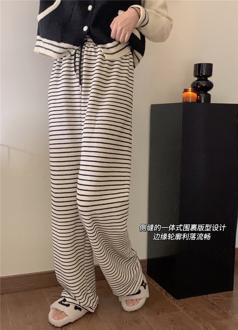 Striped Terry Cloth Pants