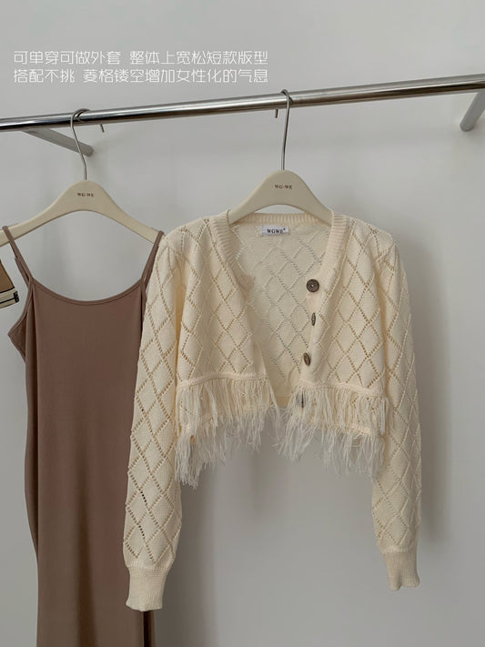 Pointelle Cardigan Bodycon Set