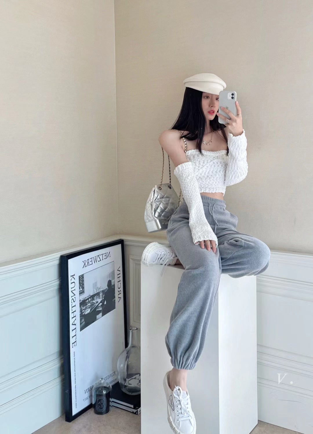 Fleece Lined Ribbed Sweatpants
