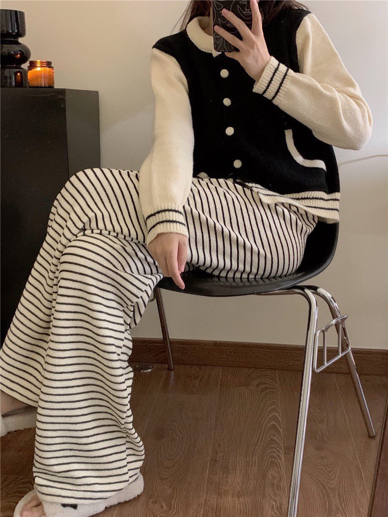 Striped Terry Cloth Pants