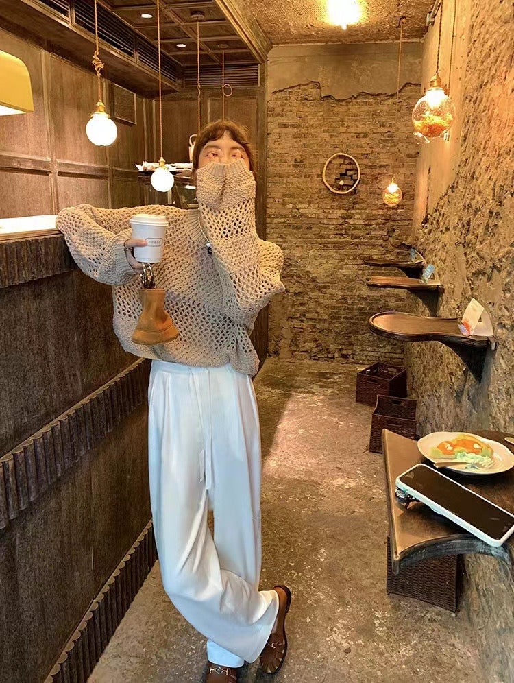 Hollow knit sweater