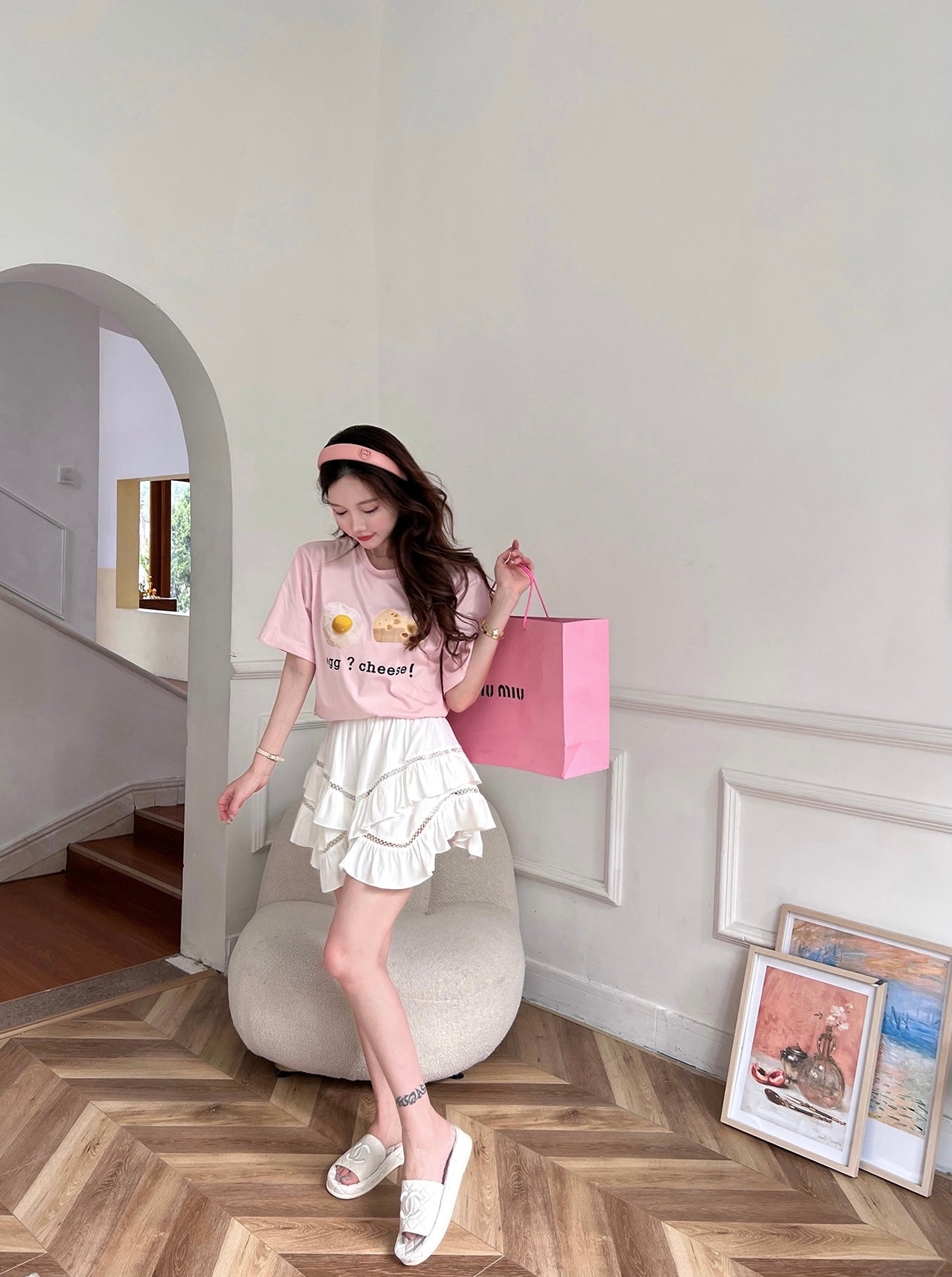 Pointelle Layered Skort