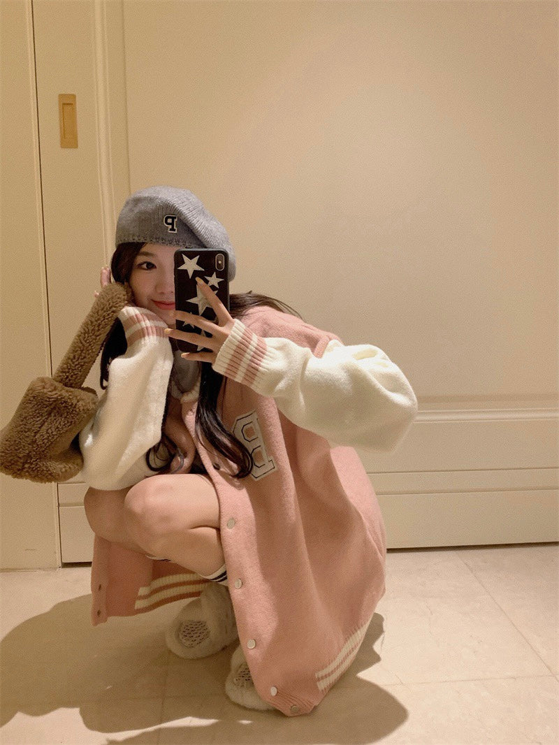 Knit Varsity Jacket