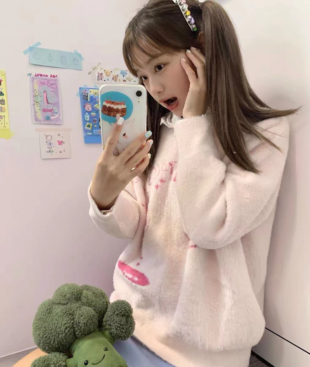 Faux Mink Comic Girl Sweater