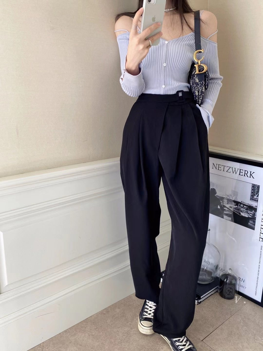 High Rise Soft Relaxed Trousers