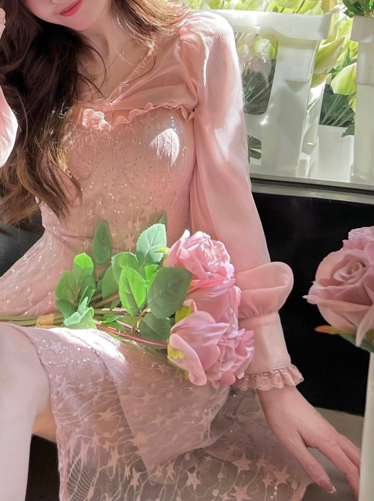 Sweet Sakura Mesh Dress set