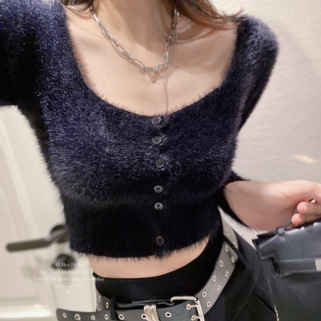 Faux Mink Cropped Top