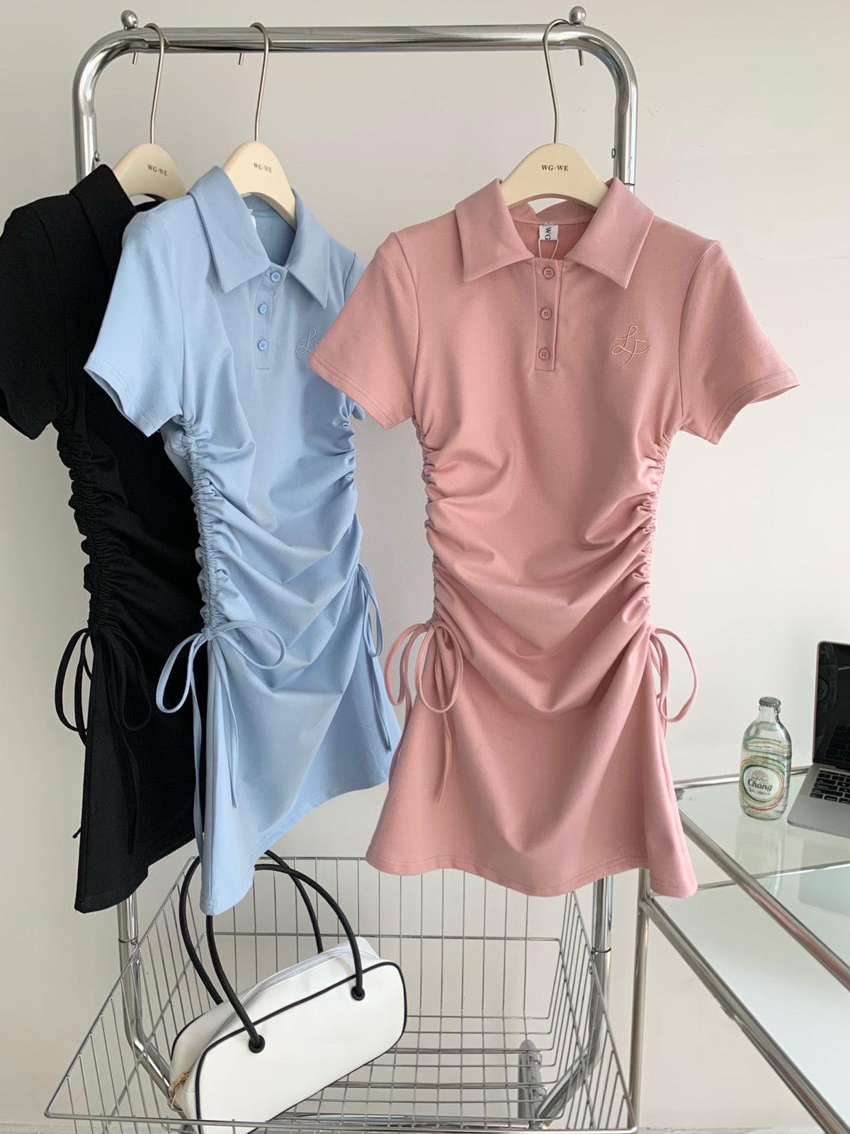 Lace Up Polo Dress