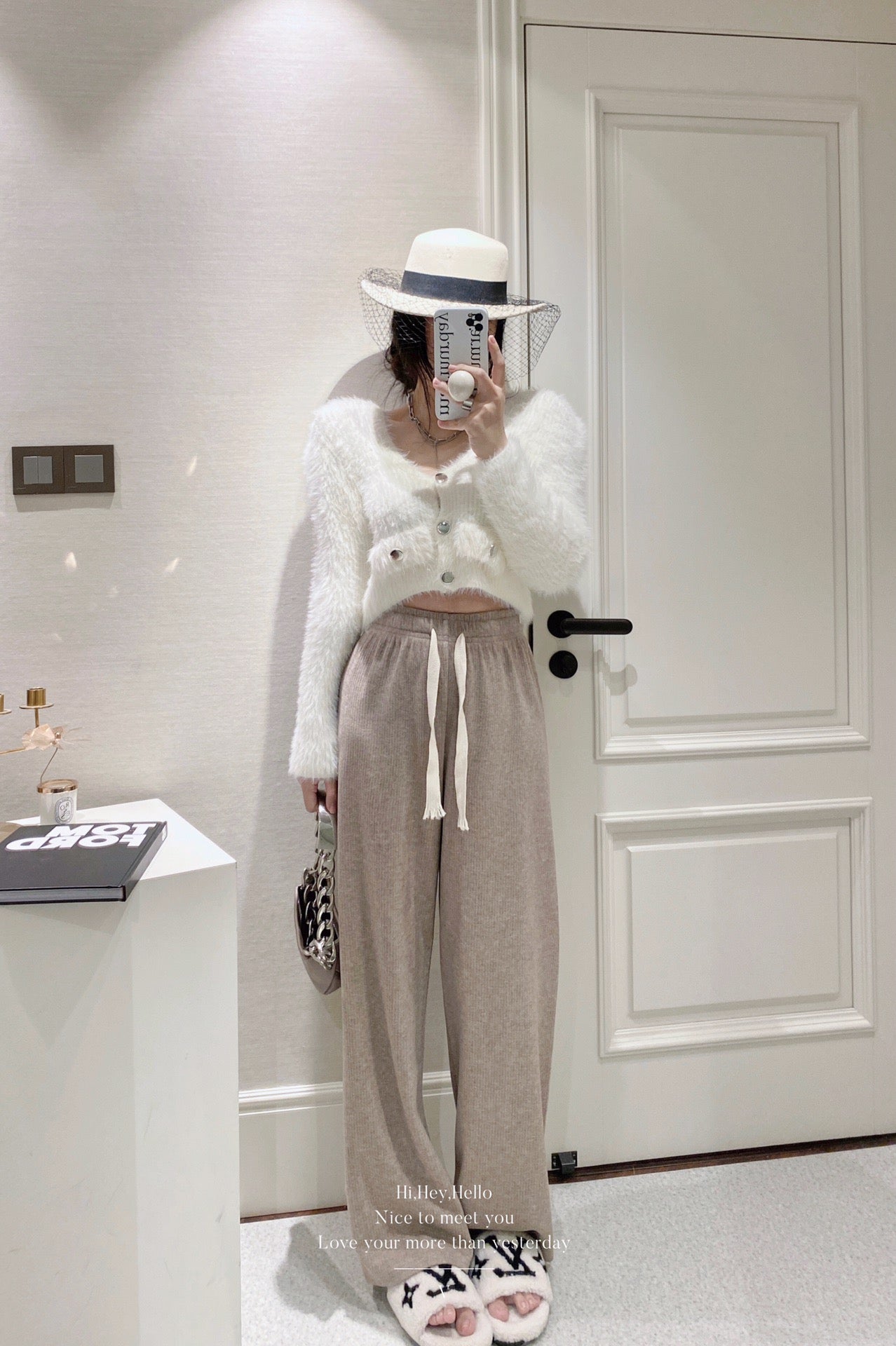 Woolen Ribbed Wide Legs Pants