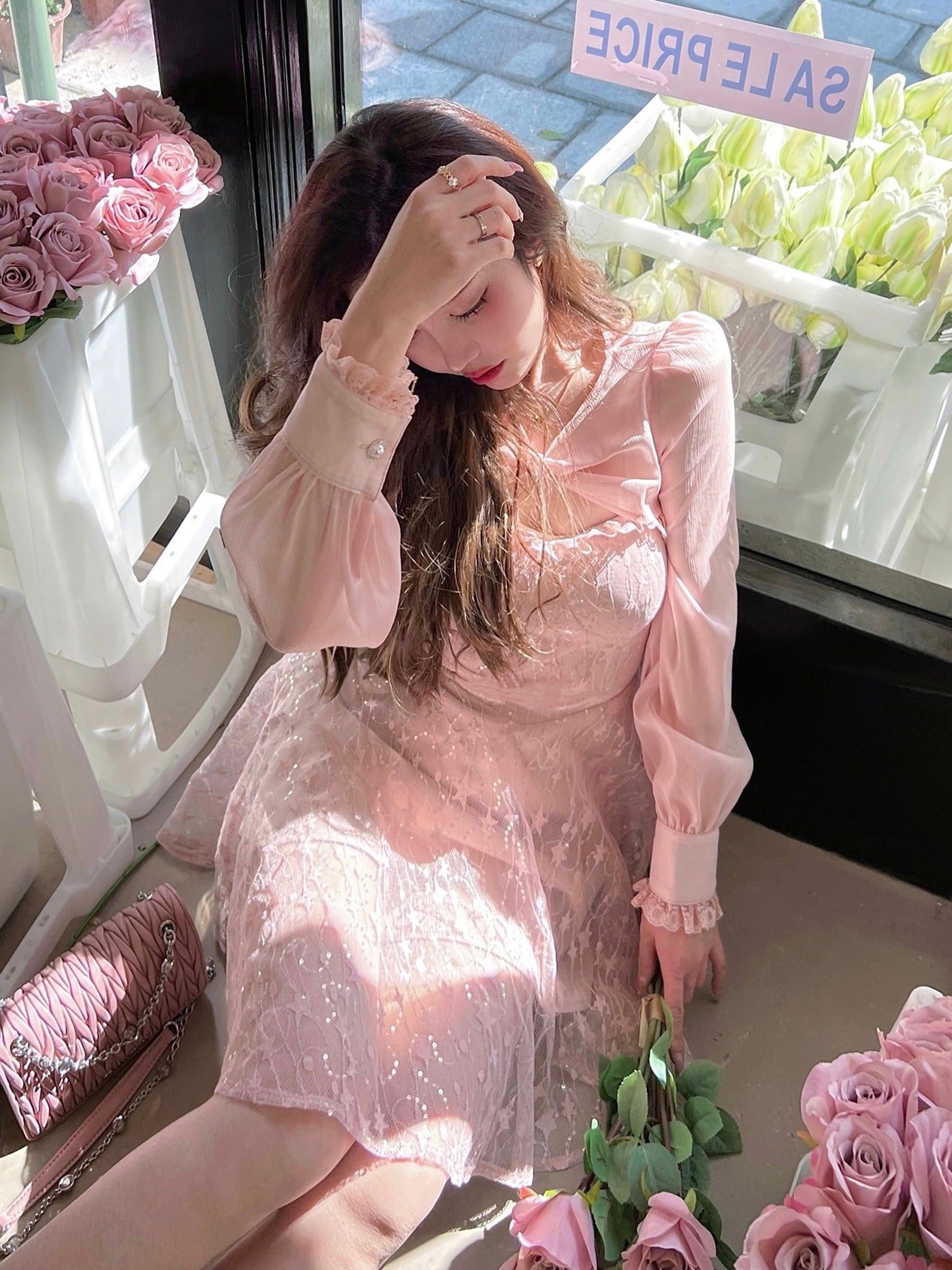 Sweet Sakura Mesh Dress set