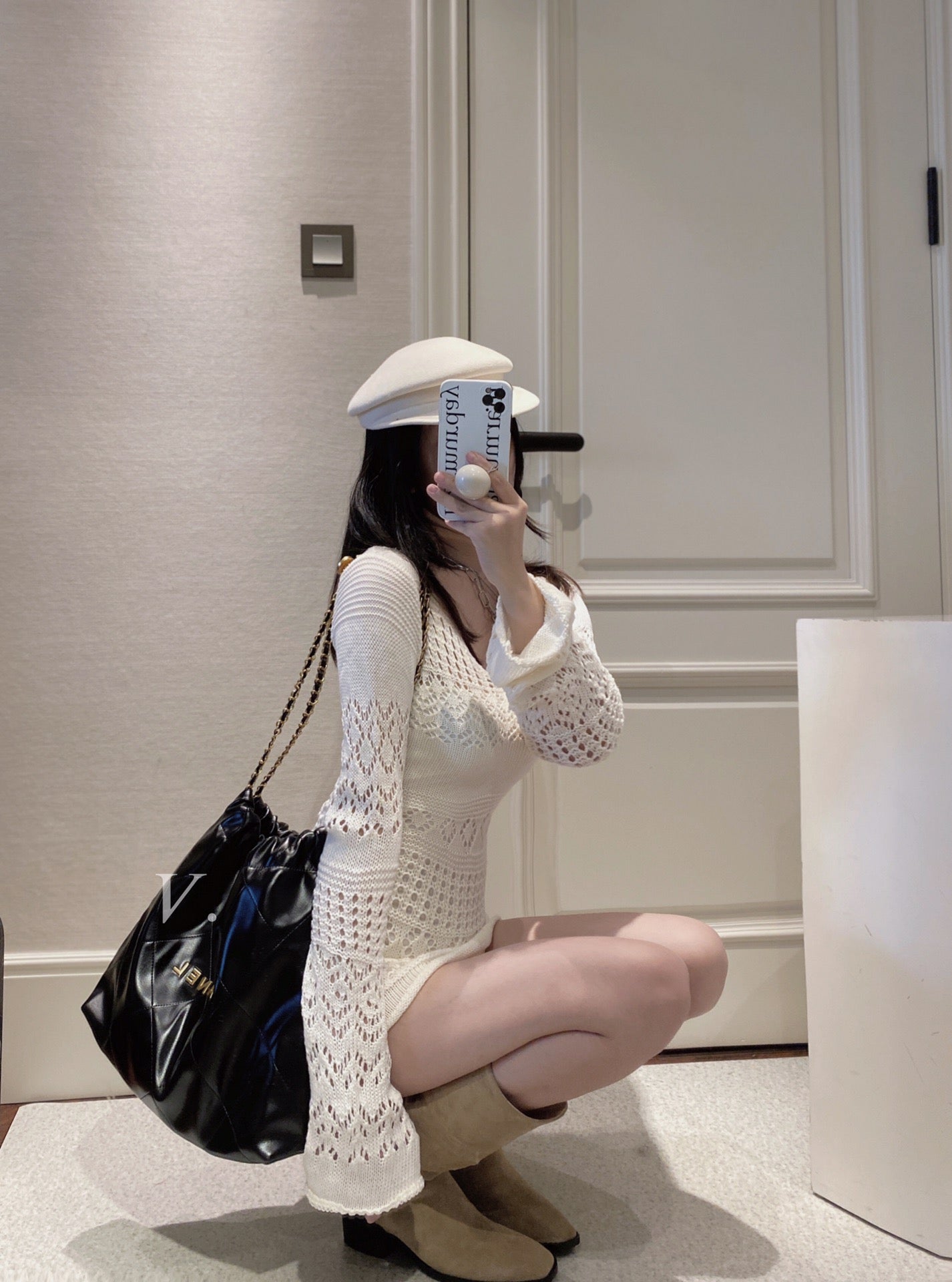 Pointelle Knit Dress