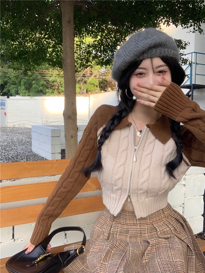Cable Cropped Cardigan
