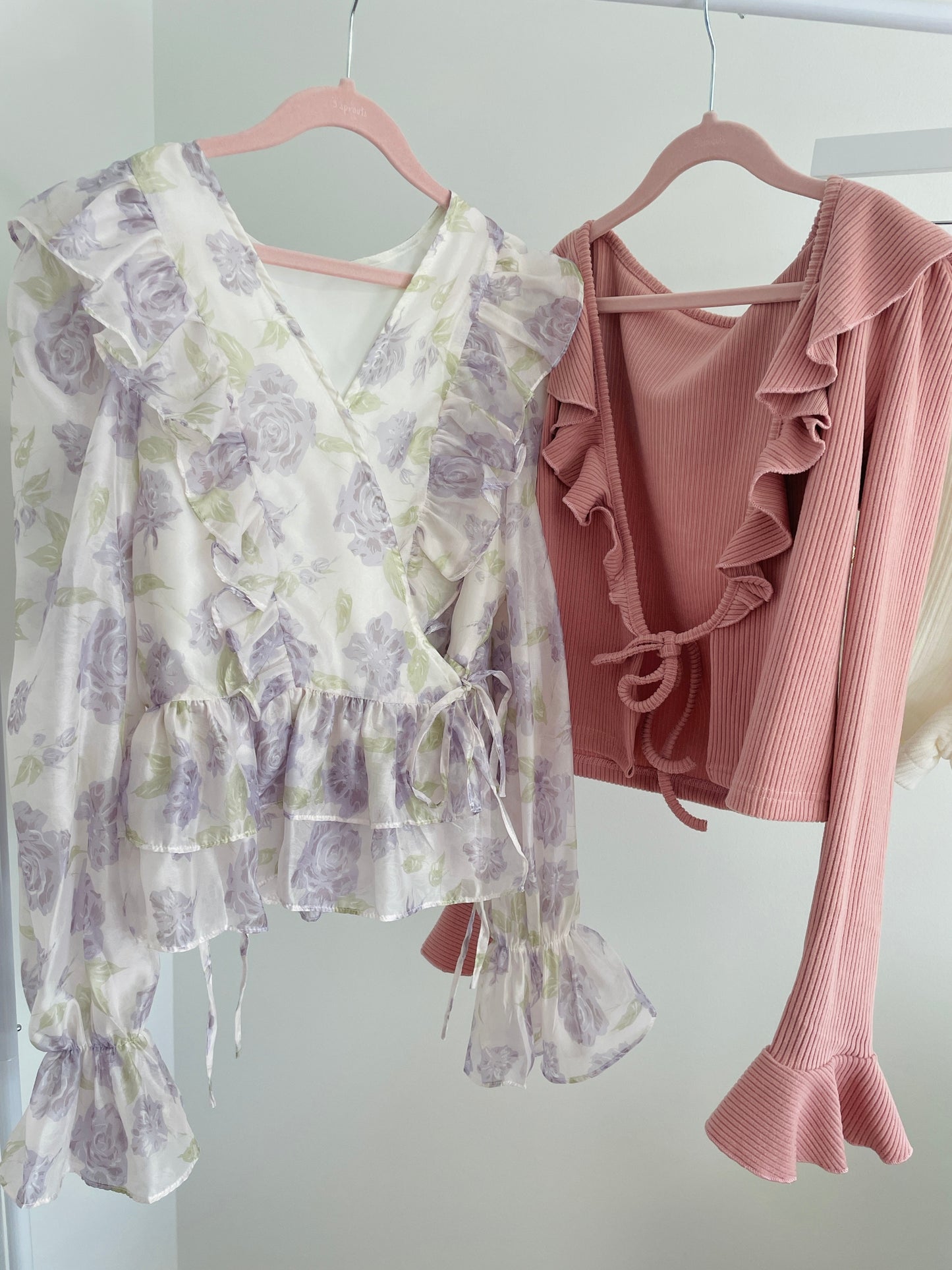 Ruffle Tie Knit Cardigan