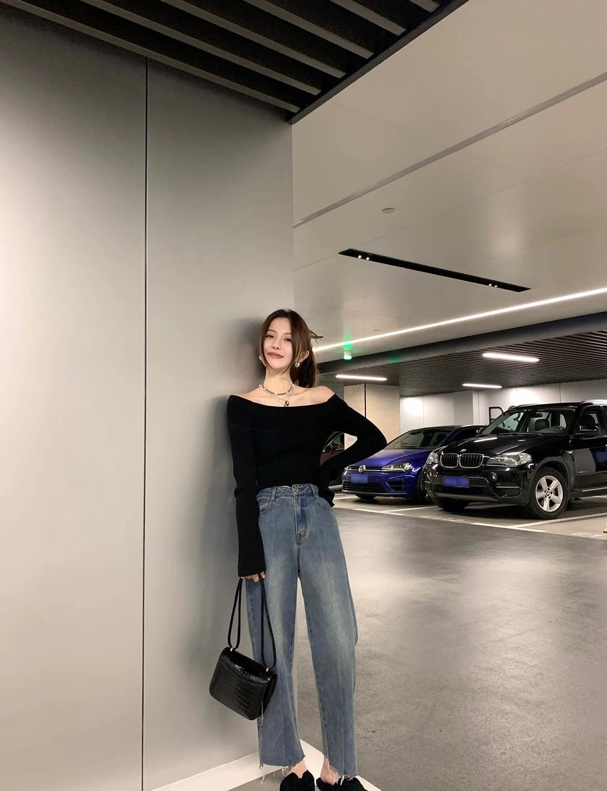 Off Shoulder Knit Top