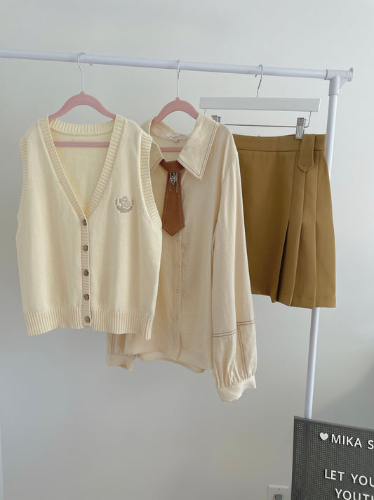 Preppy Cotton Linen Blouse