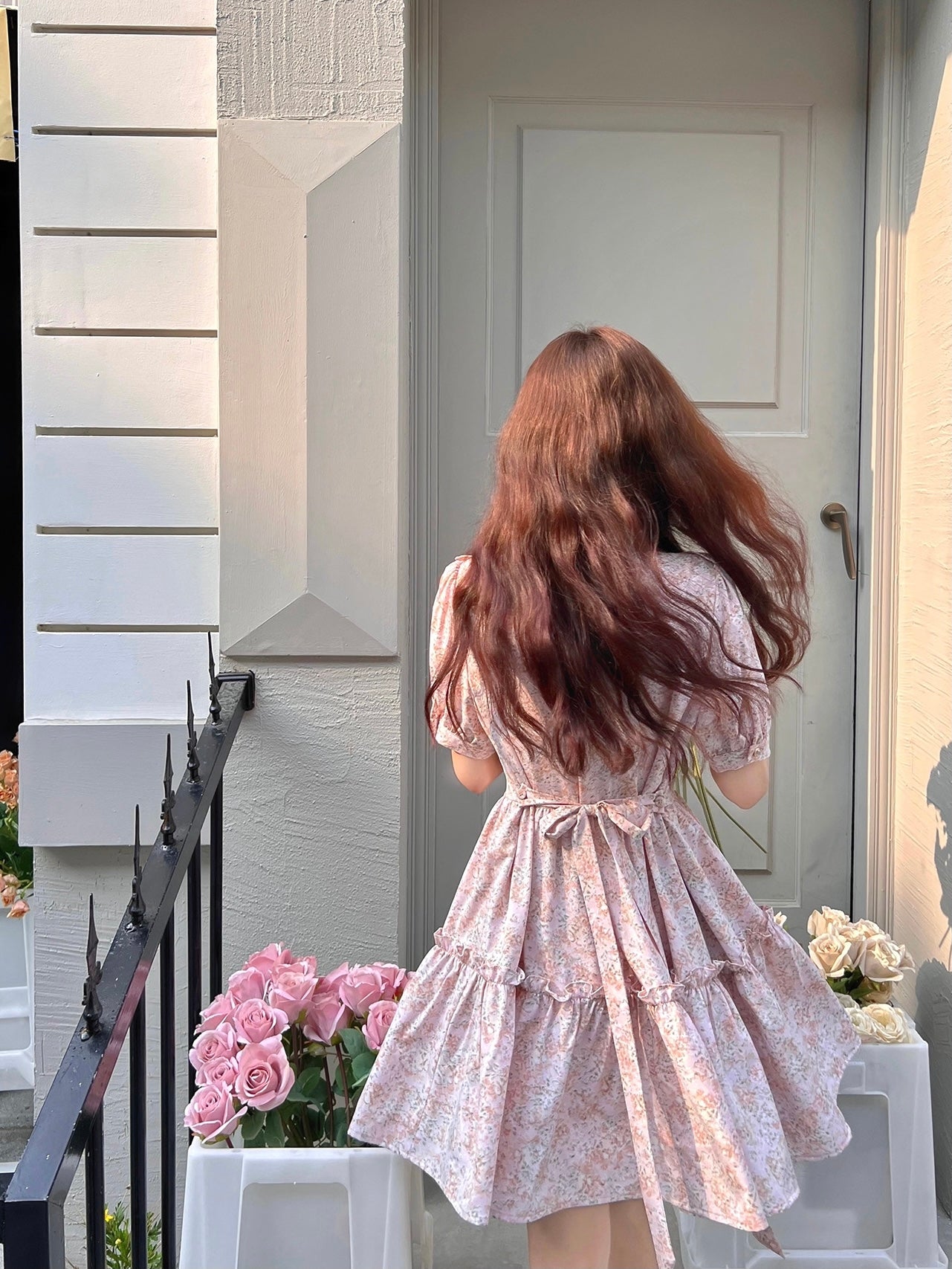 Sakura Ruffle Trim Tiered Dress