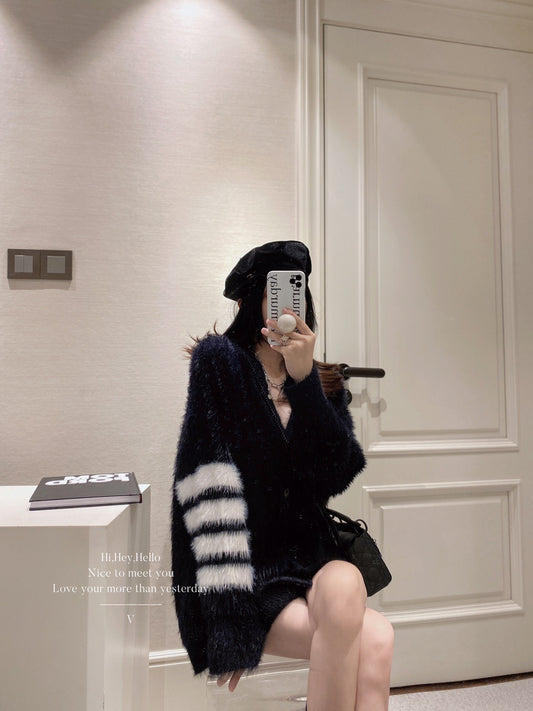 Four White Lines Cardigan