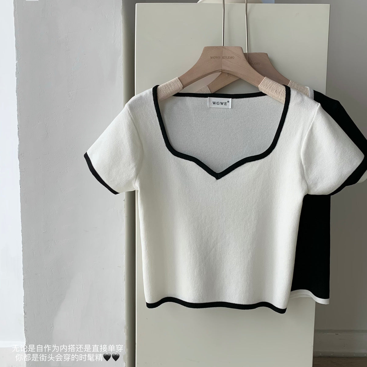 V-Neck Ribbed Top