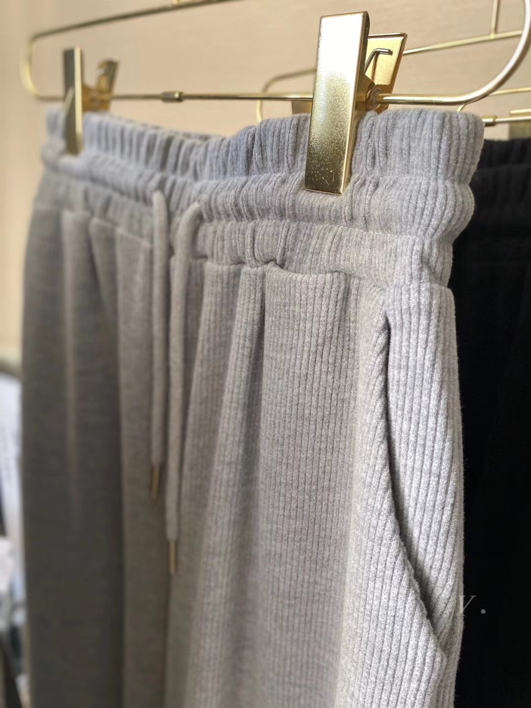 Fleece Lined Ribbed Sweatpants