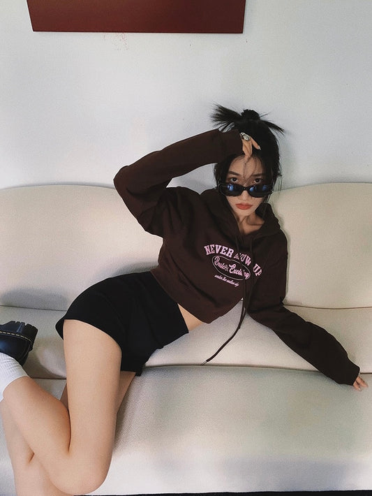 American Style Cropped Hoodie