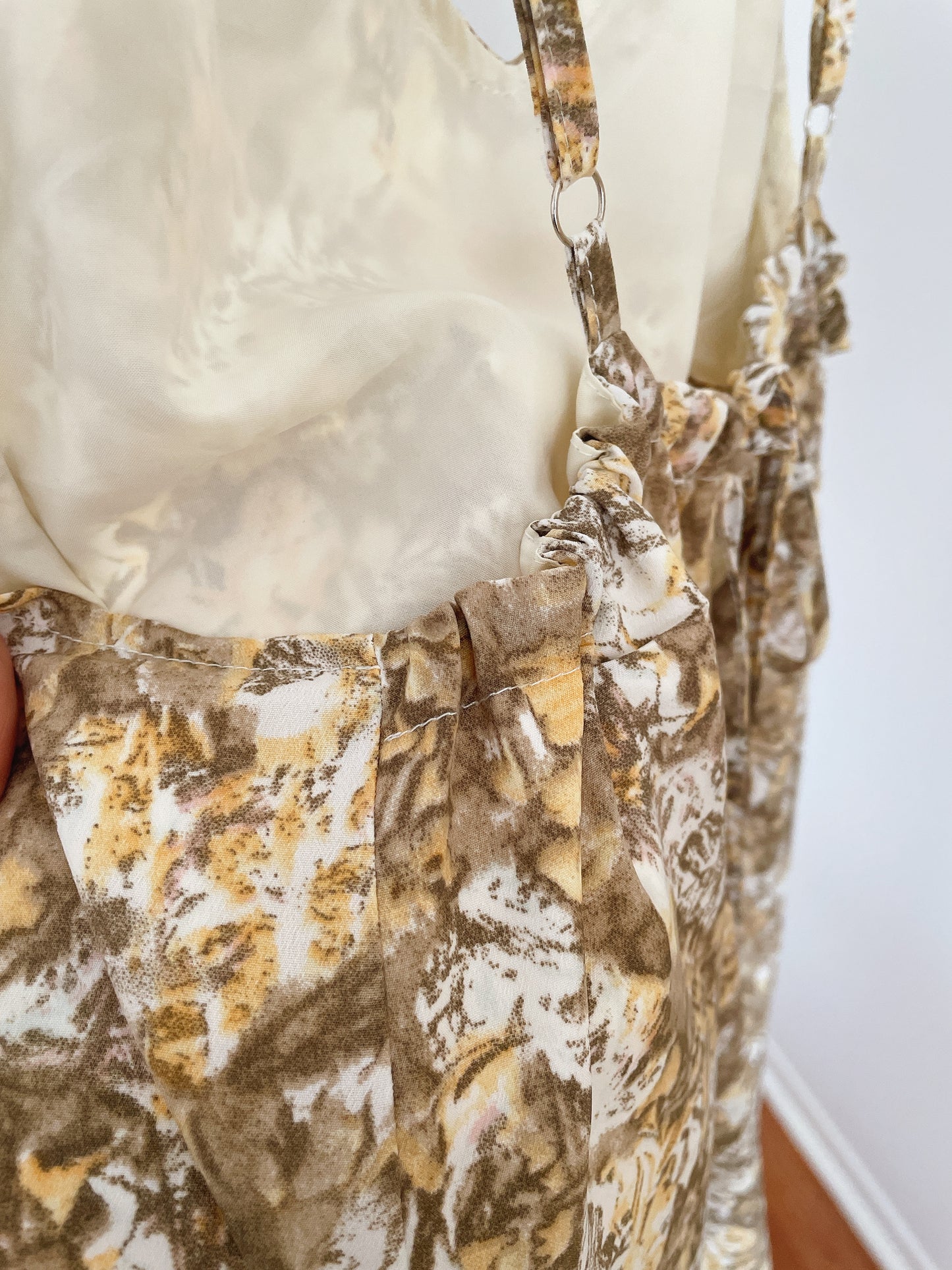 Abstract Floral Dress Cardigan Set