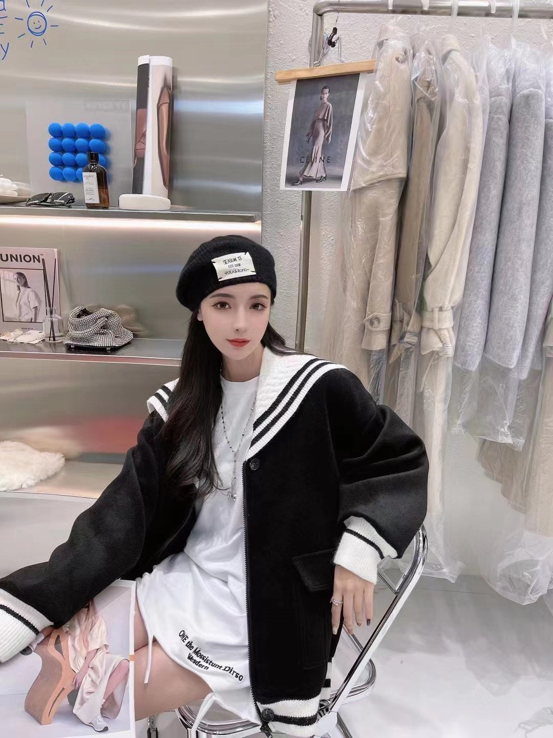 Sailor Collar Velvet Jacket