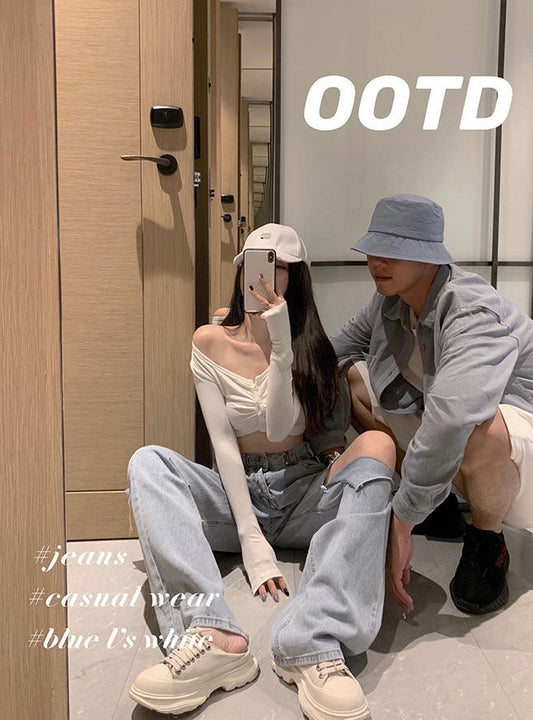 Ripped Wide Legs Jeans