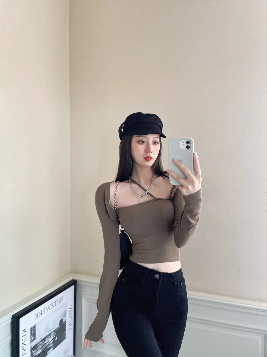 Square Neck Ribbed Cotton Top