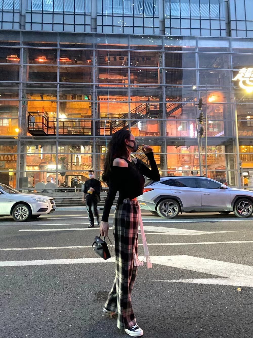 Plaid Wide Leg Pants