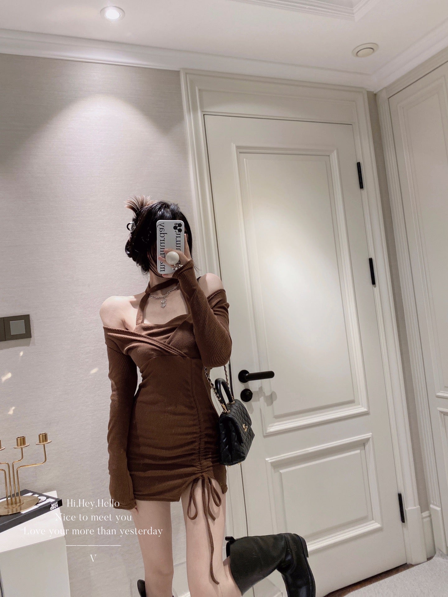 Halter Neck Off Shoulder Dress