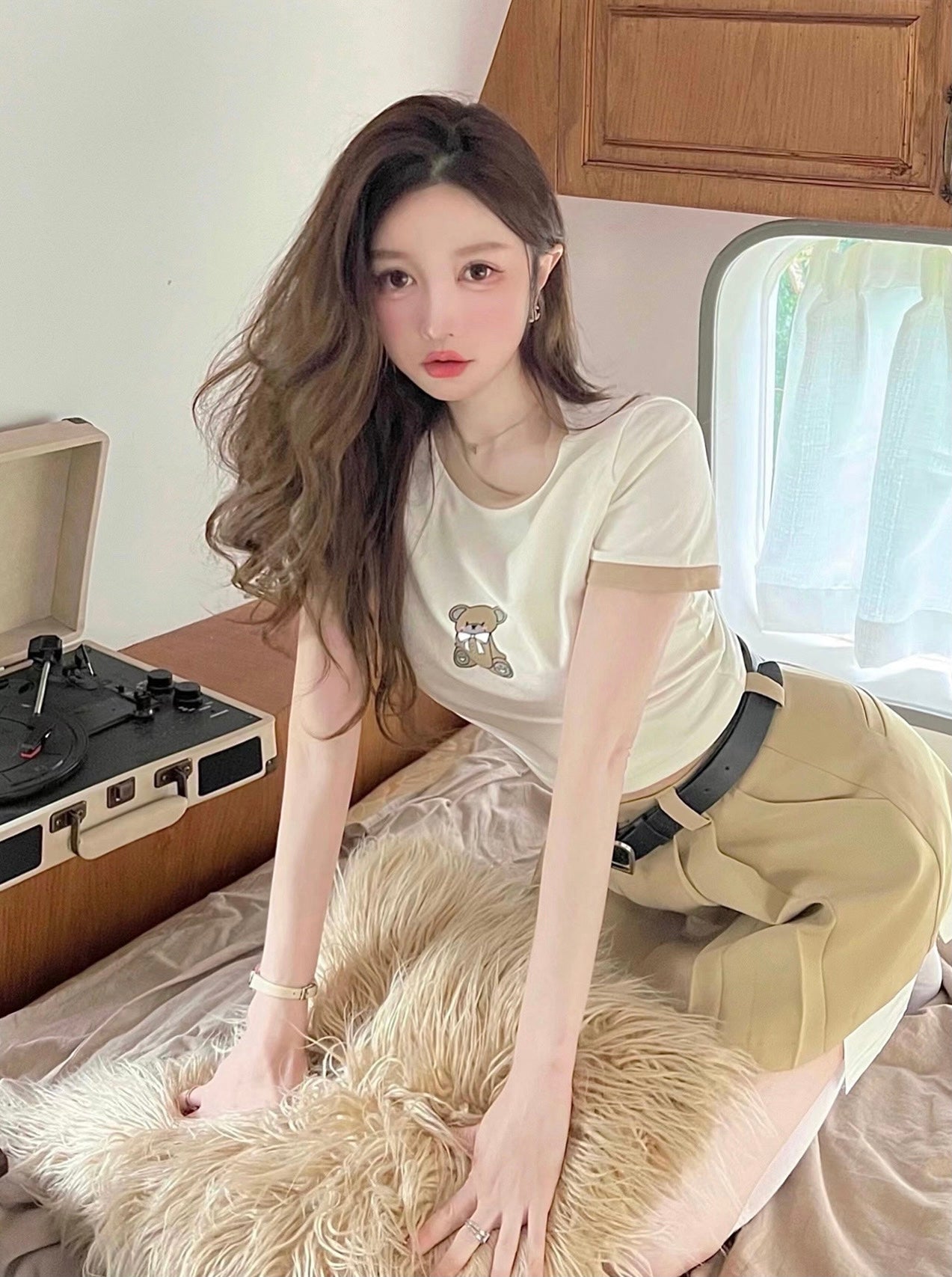 Cute Bear Soft Cropped Tee