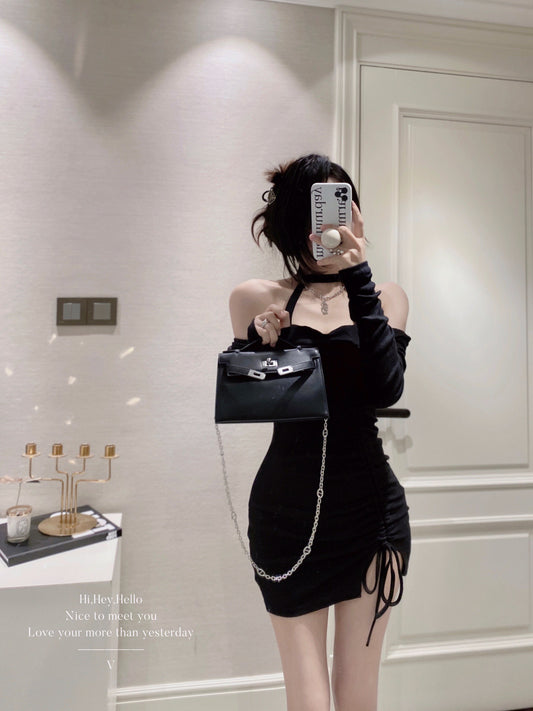 Halter Neck Off Shoulder Dress