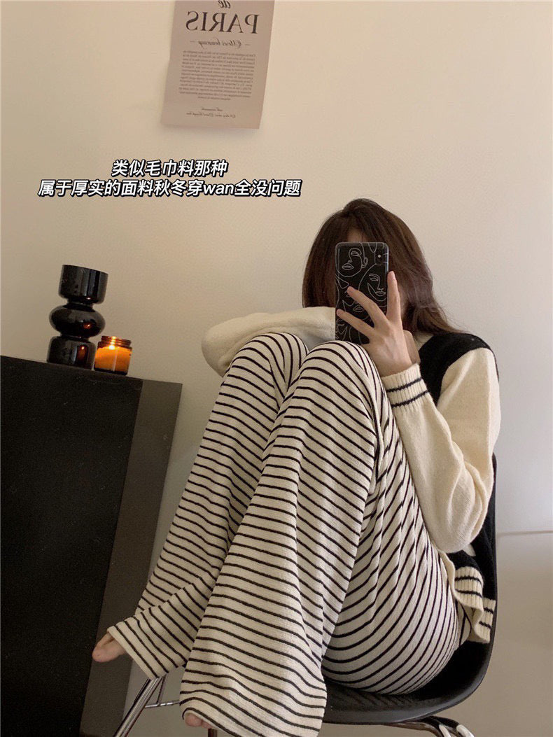 Striped Terry Cloth Pants