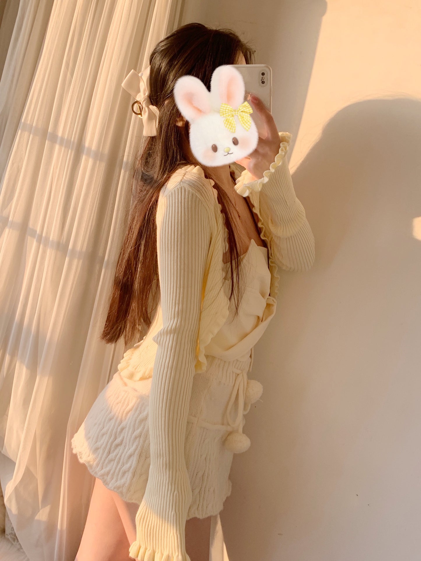 Ribbed Knit Short Cardigan
