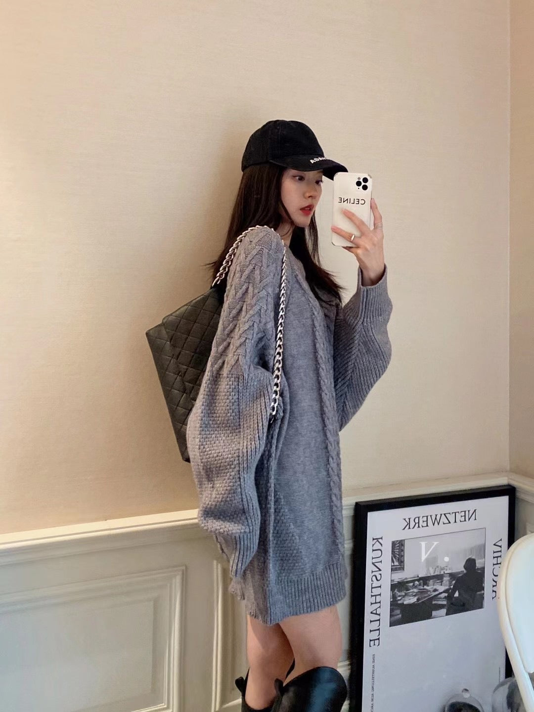 Oversized Cable One-piece Sweater