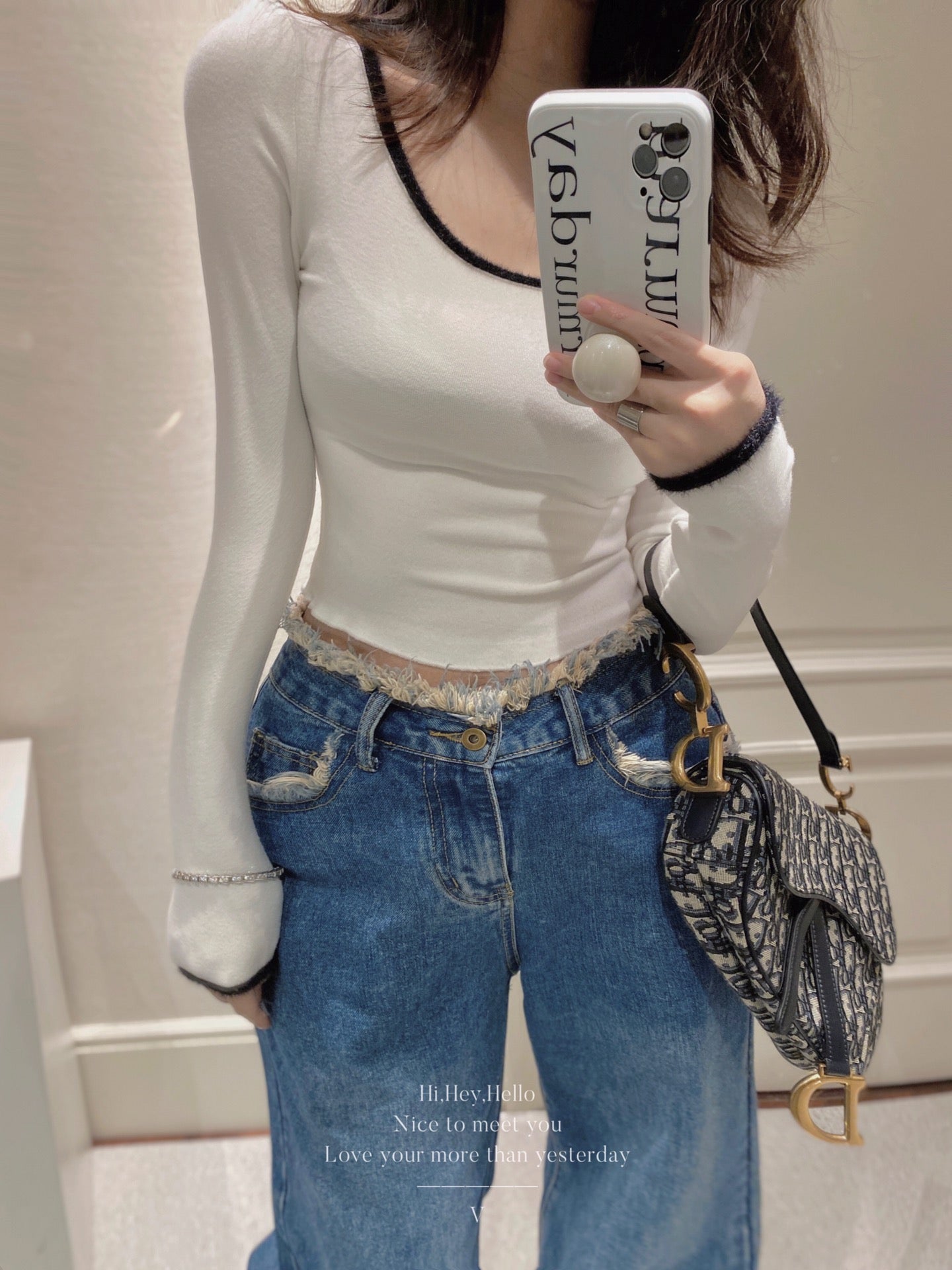 Square Neck Ribbed Top