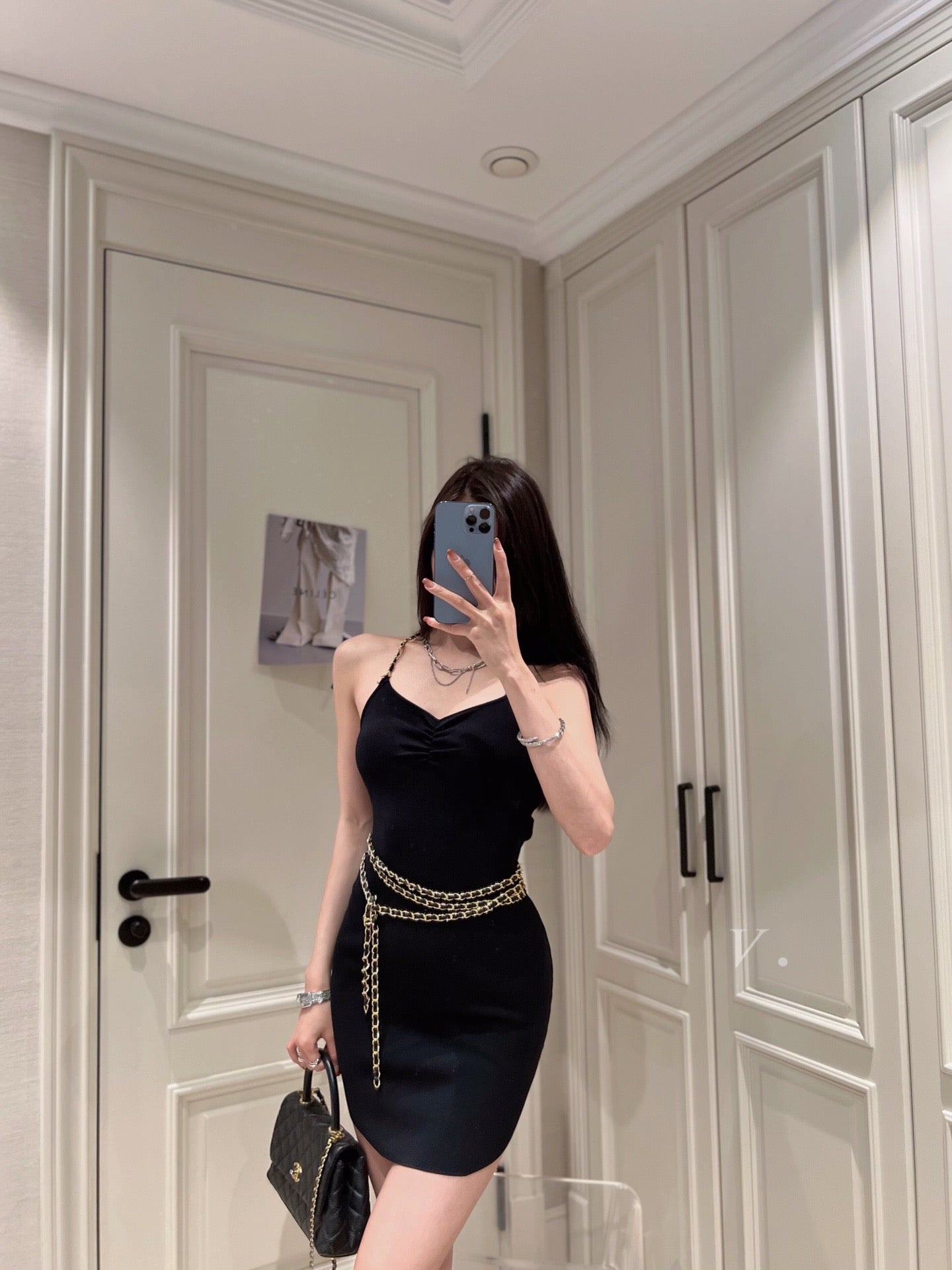 Gold Chains Halter Neck Dress