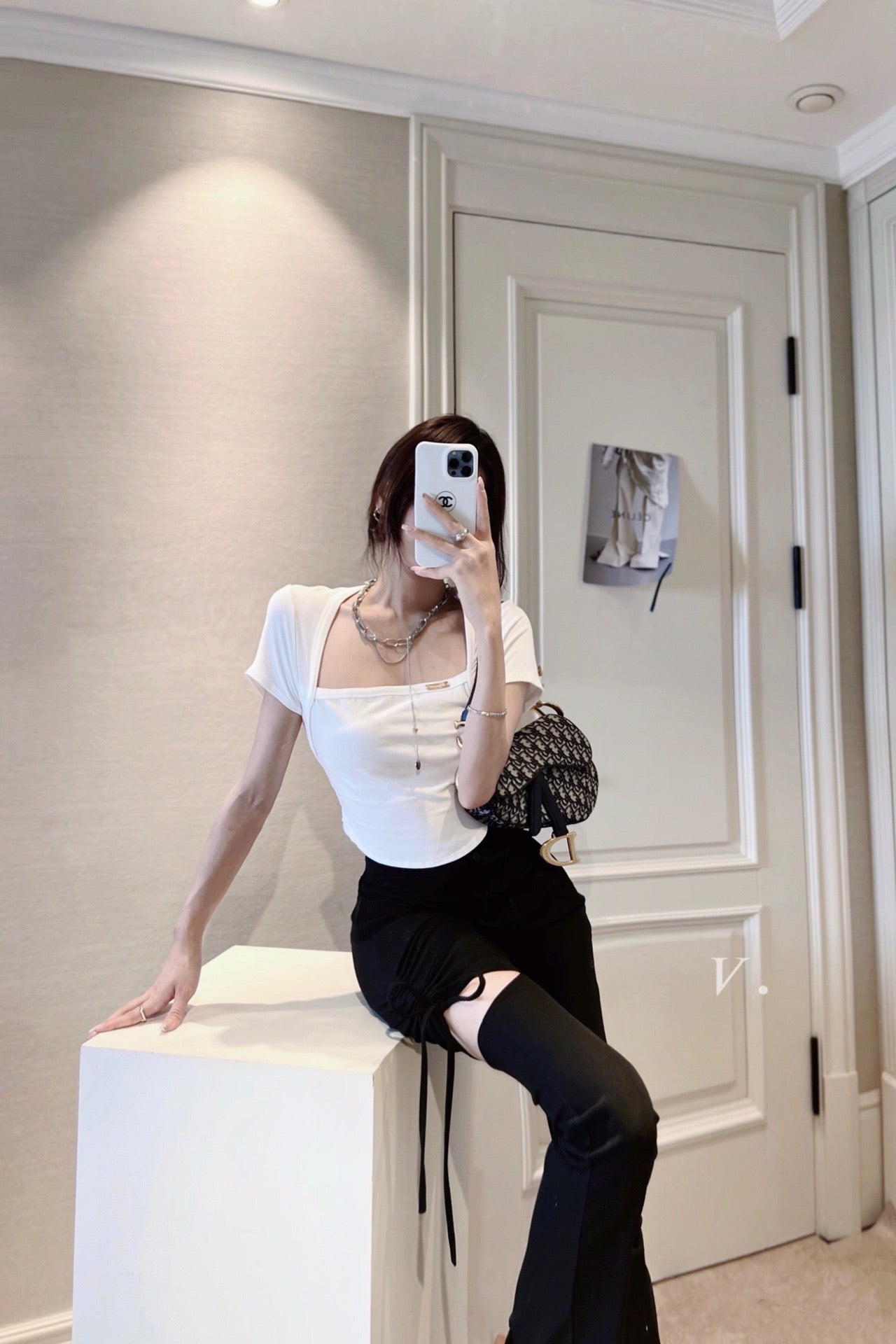 Sliver Logo Square Neck Tee
