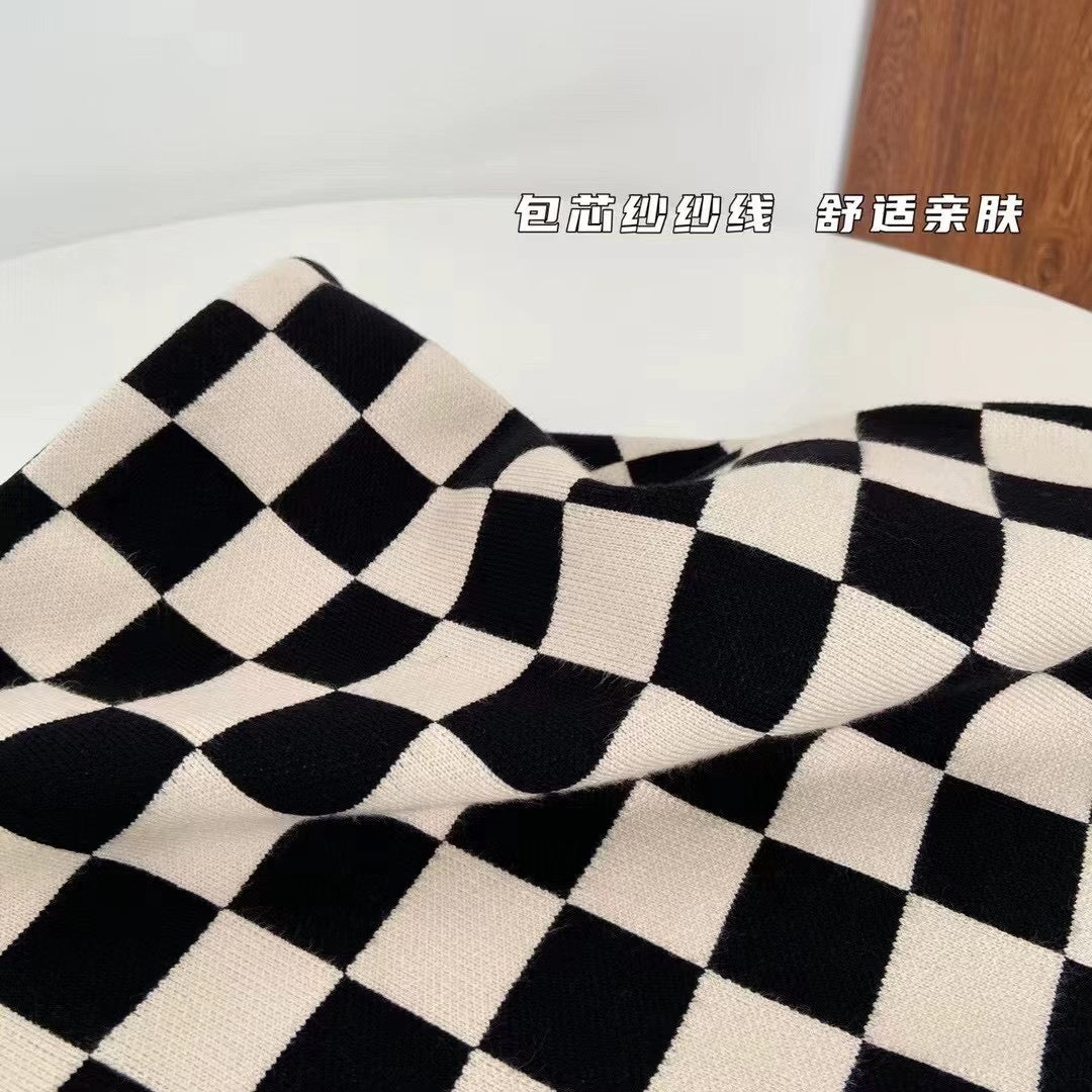 Checkers Knit Skirt