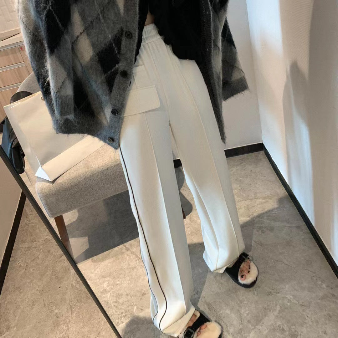 Black Lined Cotton Pants