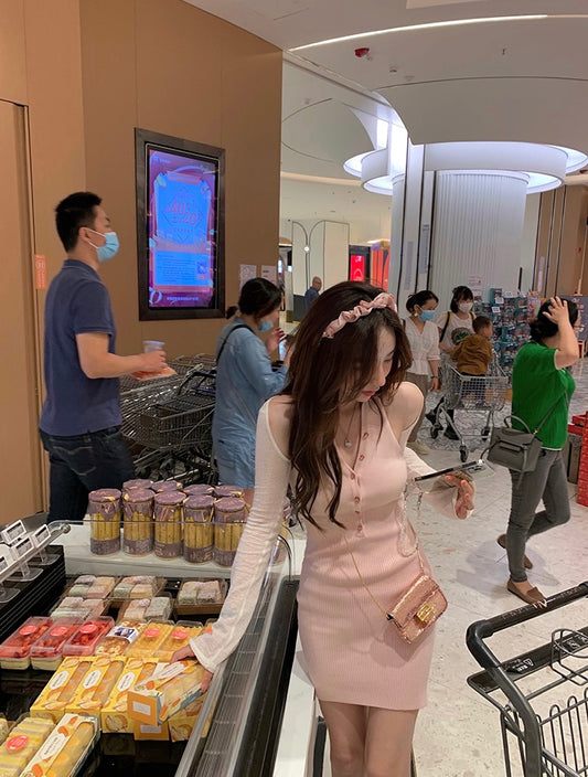 Collar Halter Neck Knit Dress