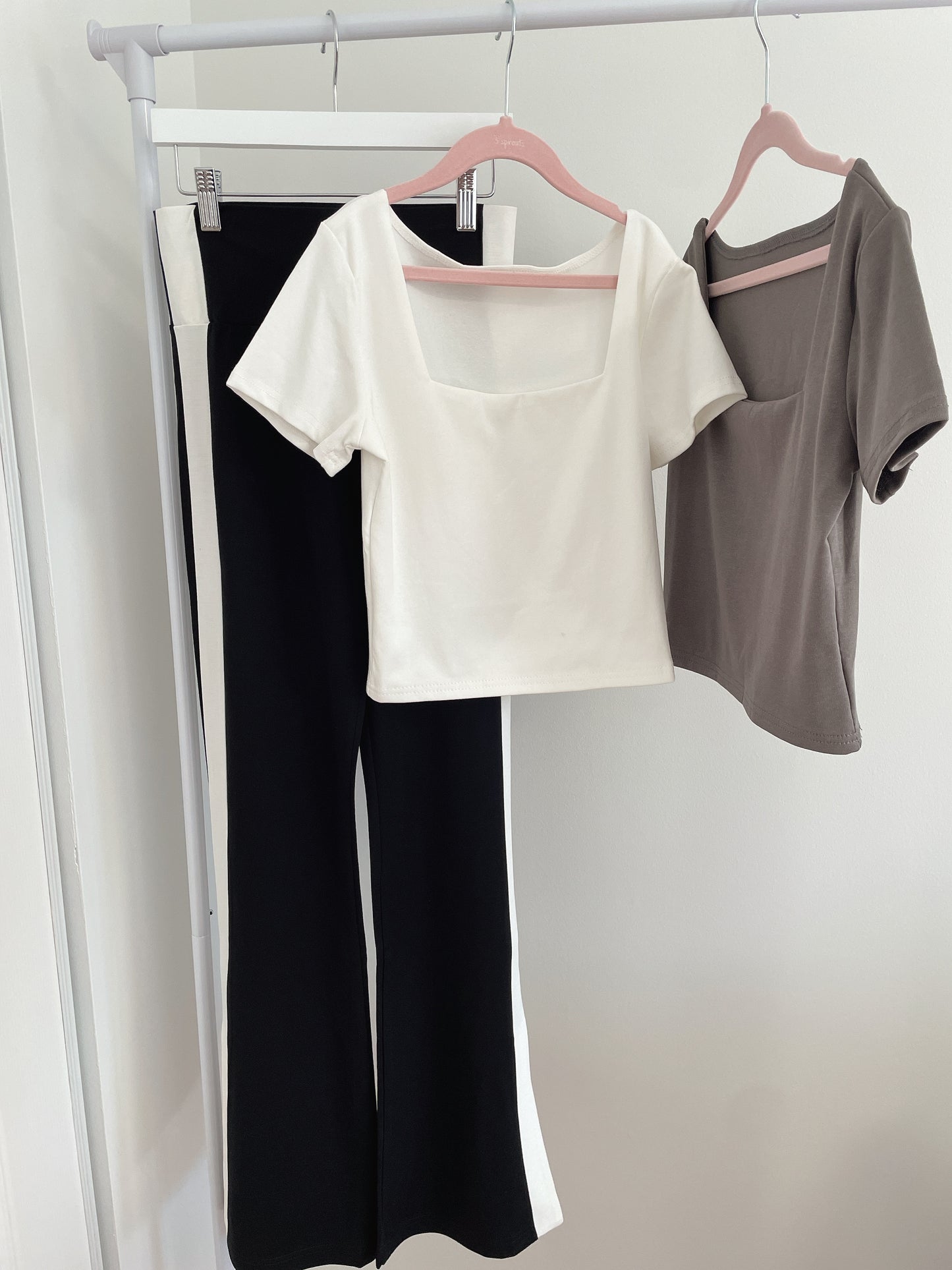 Square Neck Cropped Cotton Tee