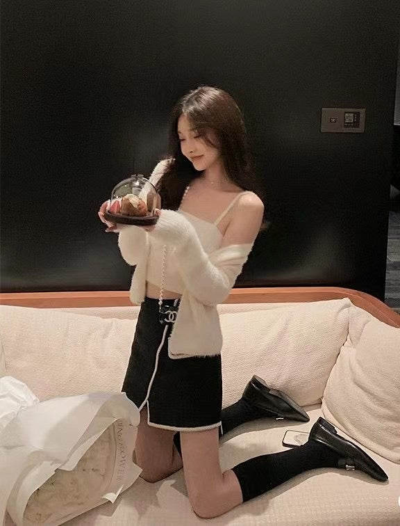 Mini Faux Mink Knit Set