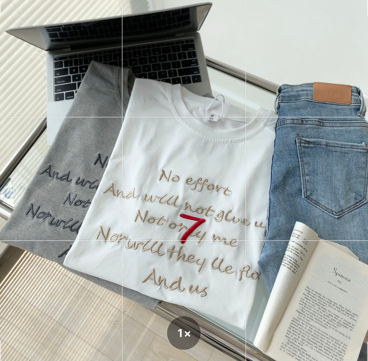 Embroidery Letter Oversized Soft Tee
