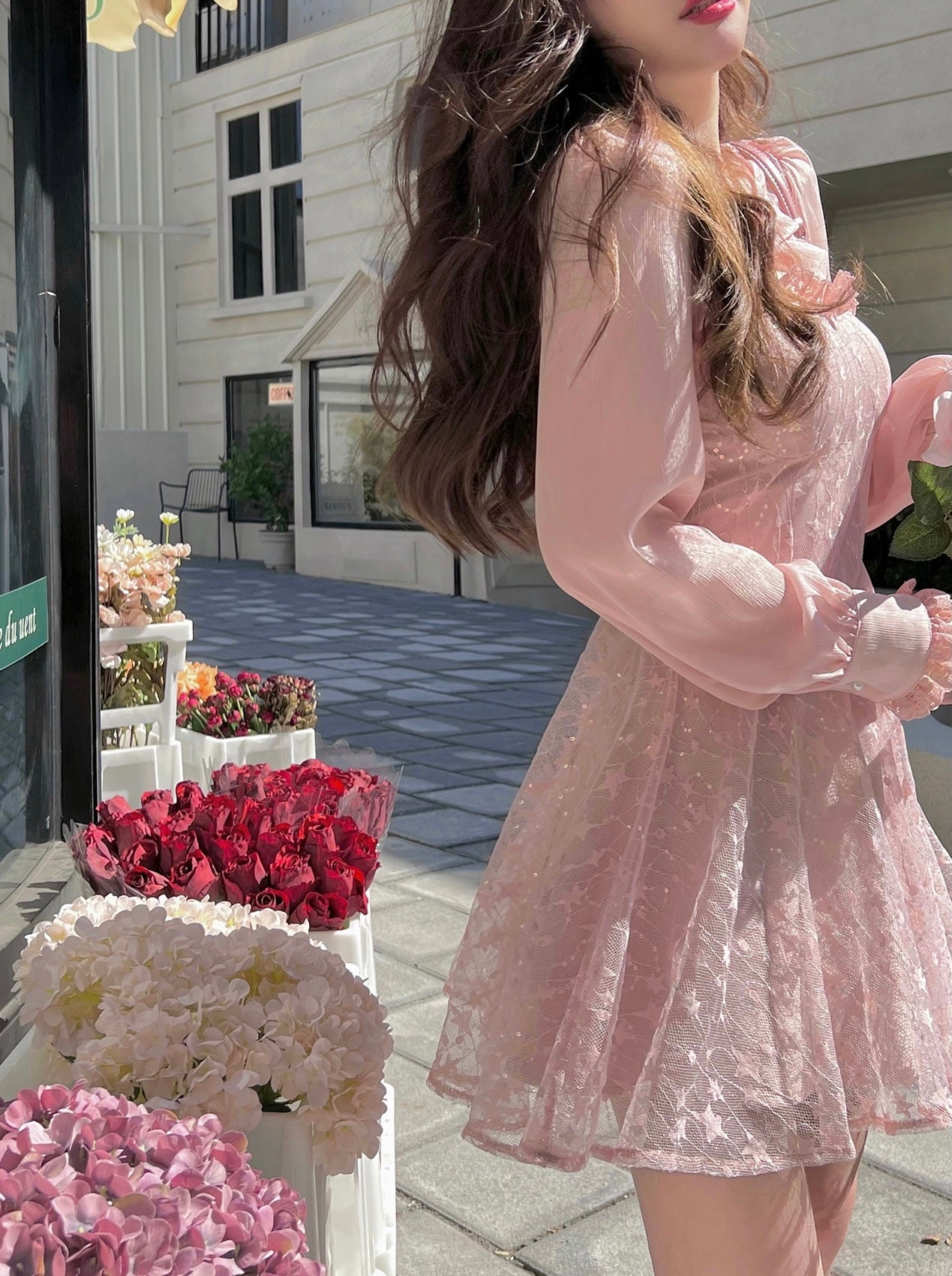 Sweet Sakura Mesh Dress set