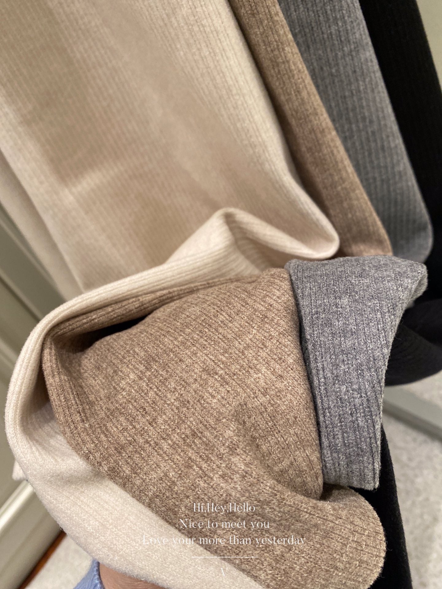 Woolen Ribbed Wide Legs Pants
