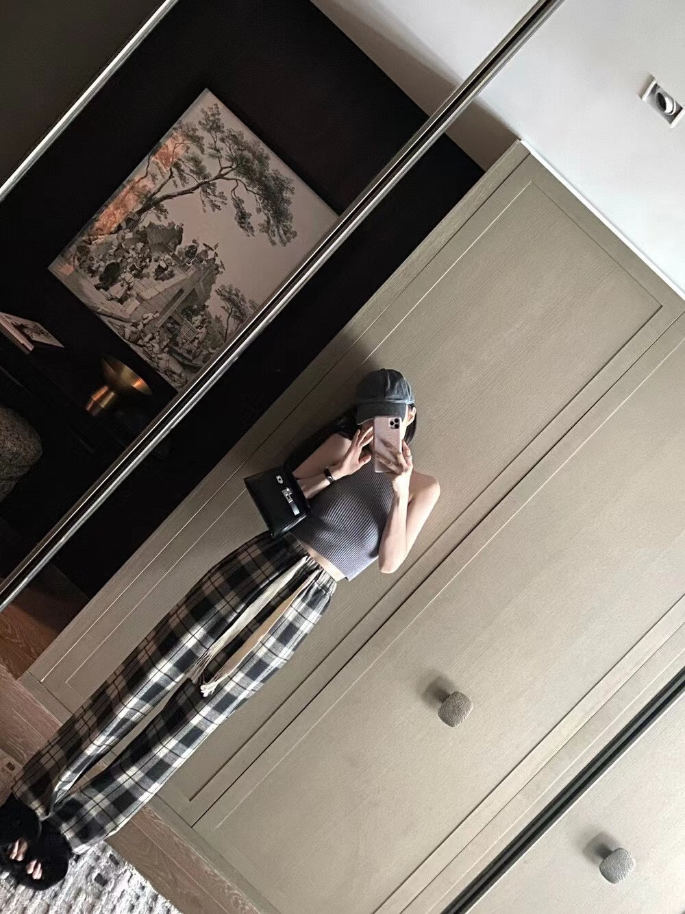 Plaid Wide Leg Pants