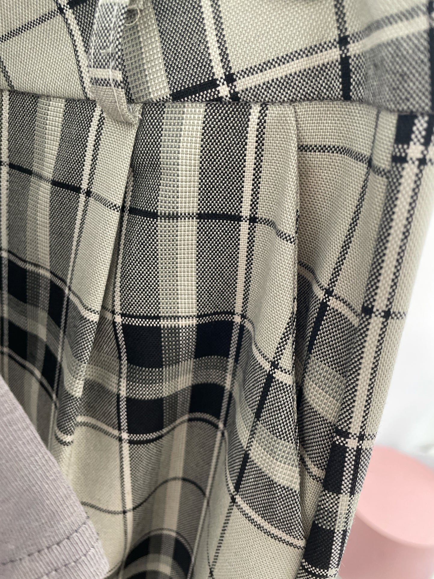 Plaid Cotton Linen Pants