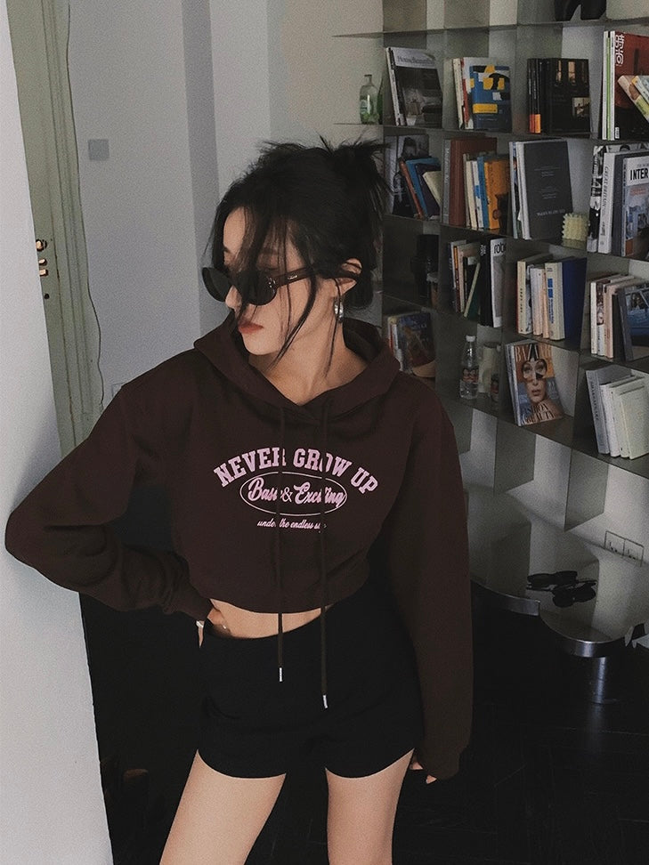 American Style Cropped Hoodie