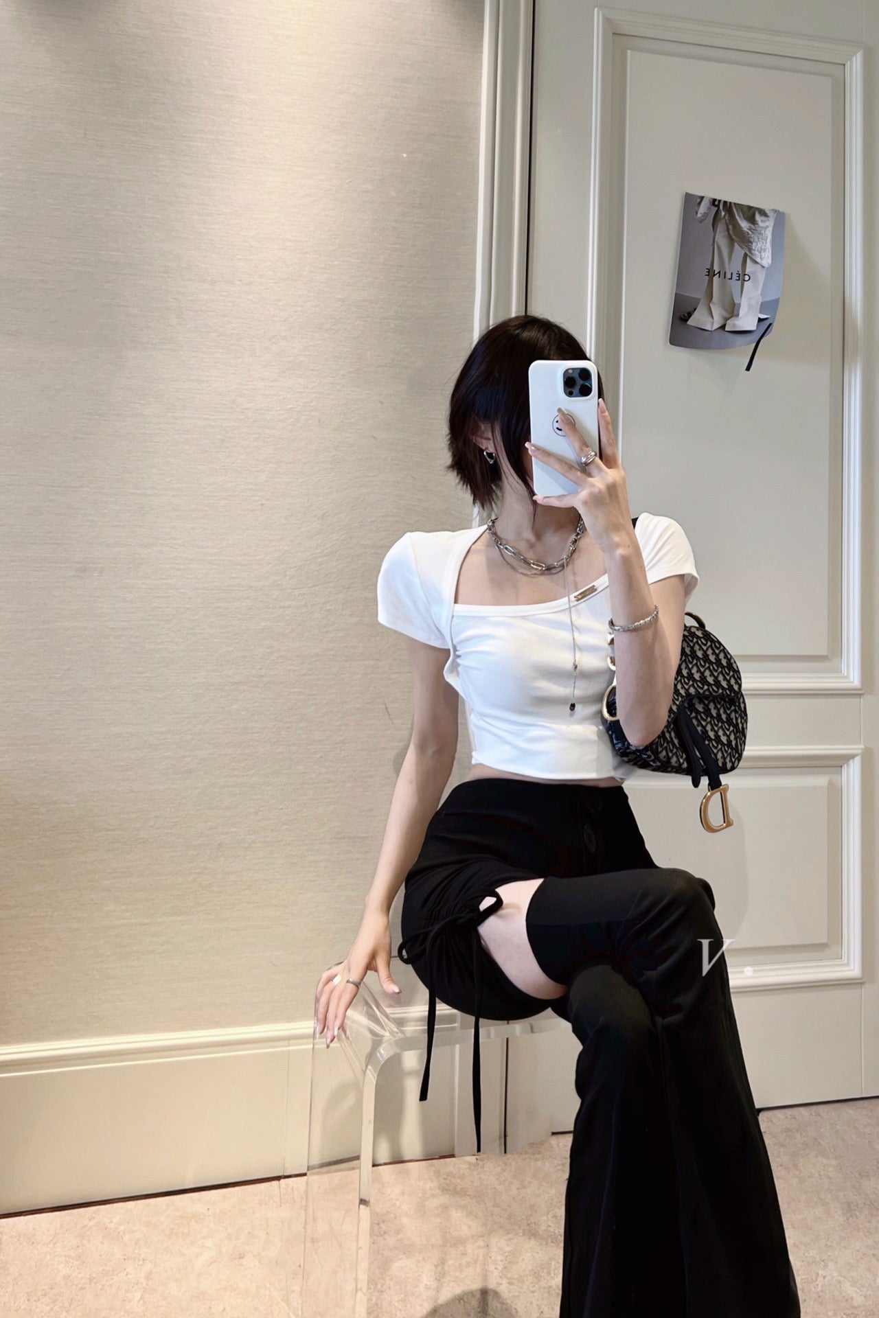 Sliver Logo Square Neck Tee